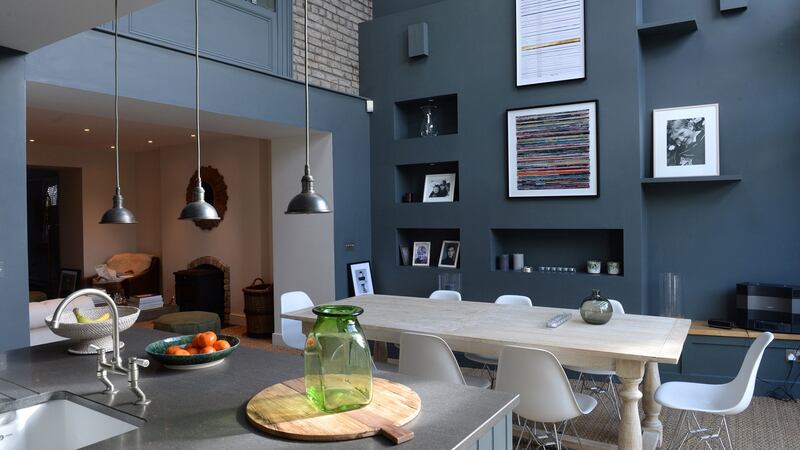 Anthony Peto’s open plan kitchen and diningroom. Photograph: Dara Mac Donaill