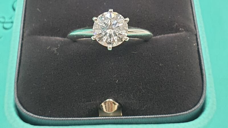 Tiffany solitaire ring, 1.27cts F colour and VS2 clarity, €9,000-€12,000 at John Weldon
