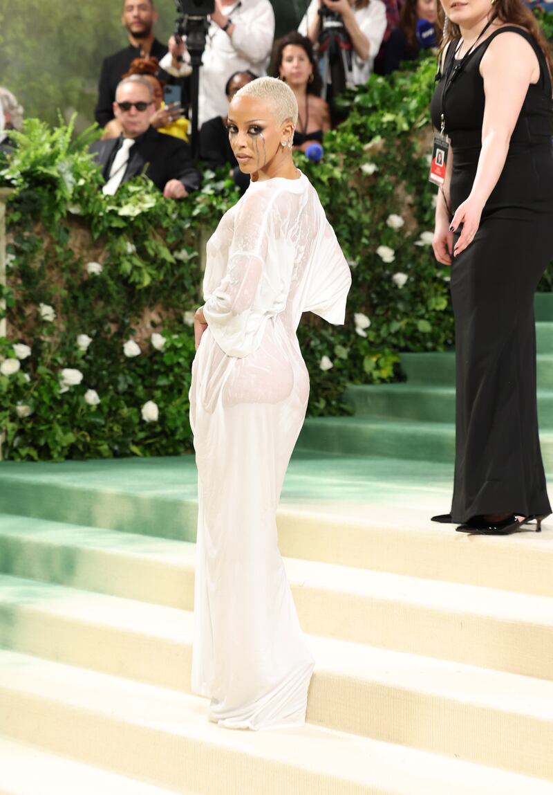 Doja Cat wore a Vetments dress. Photograph: Aliah Anderson/Getty Images